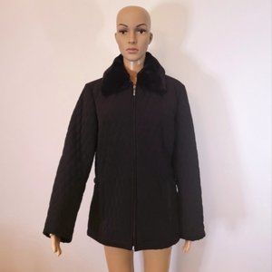 Vintage Lady Hathaway Faux Fur Detachable Gilet Coat - Size M